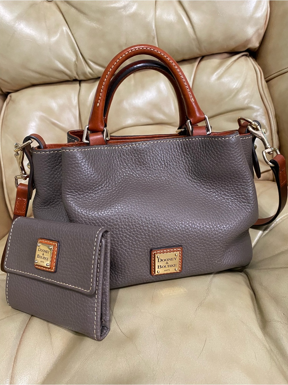 Dooney & Bourke Mini Barlow Satchel & Wallet Set Pebbled Leather